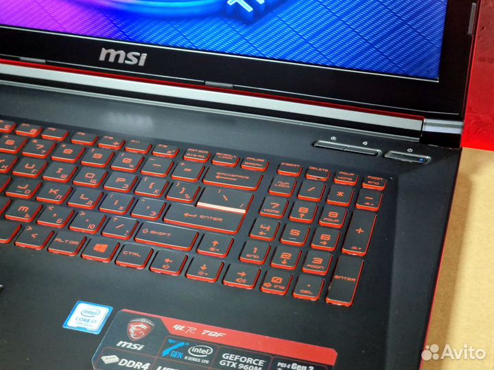 Игровой ноутбук MSI i7 16гб SSD 1тб GTX 17.3