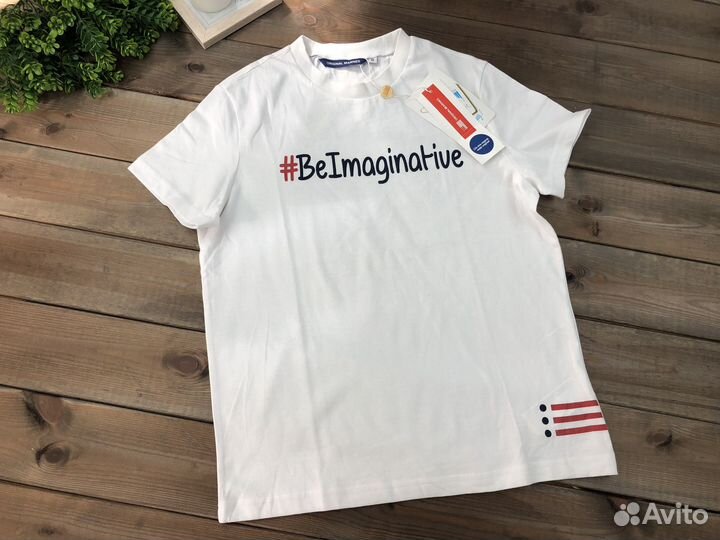 Футболка белая с надписью для мальчика хлопок