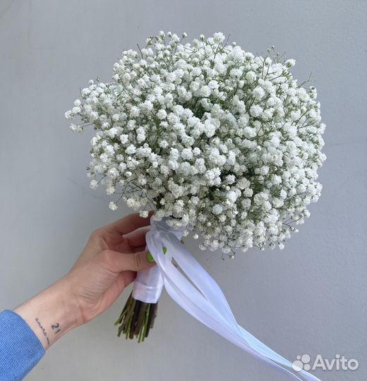 Свадебный букет из гипсофилы