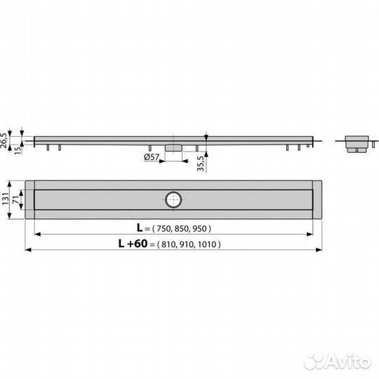 Душевой лоток Alcadrain APZ13 Modular модулярный 8