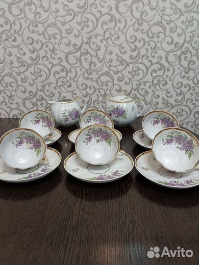 Чайный сервиз Сирень Дулево 1961 год