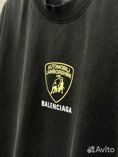 Футболка Balenciaga Lamborghini черная оверсайз