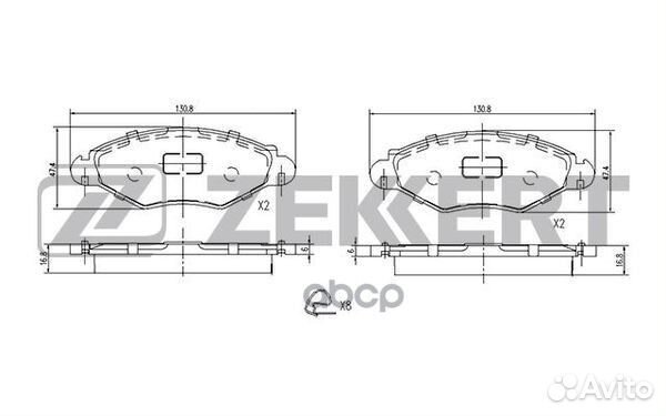 Колодки торм. диск. передн. Peugeot 206 98- 20
