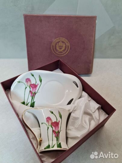 Чашка с блюдцем фарфор