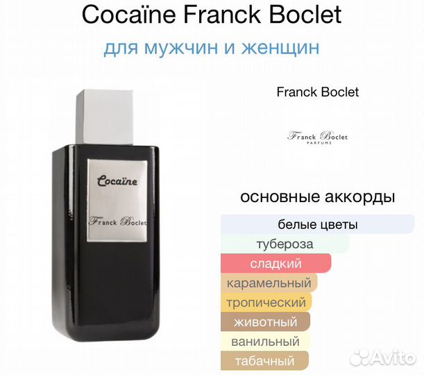 Frank boclet cocaine парфюм