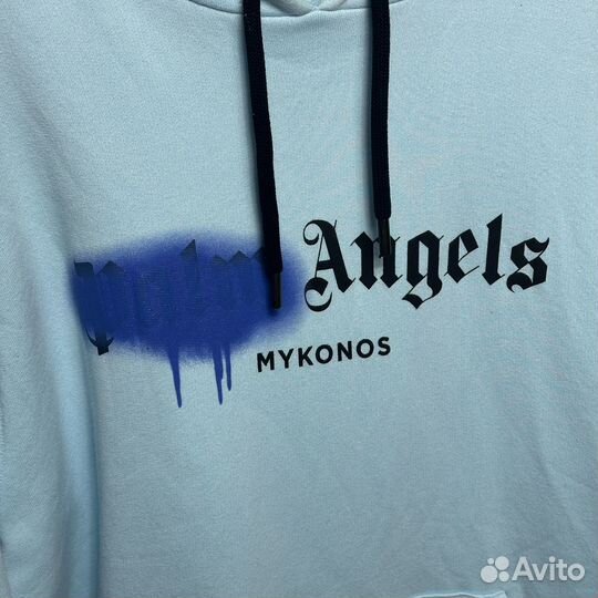 Худи Palm Angels Sprayed Logo Blue