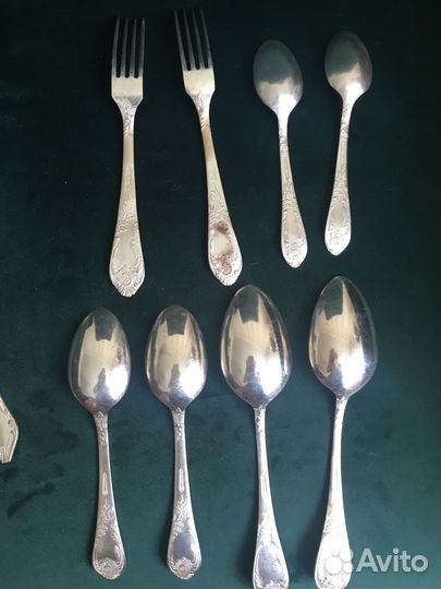 Мельхиоровые ложки вилки набор мельхиор СССР