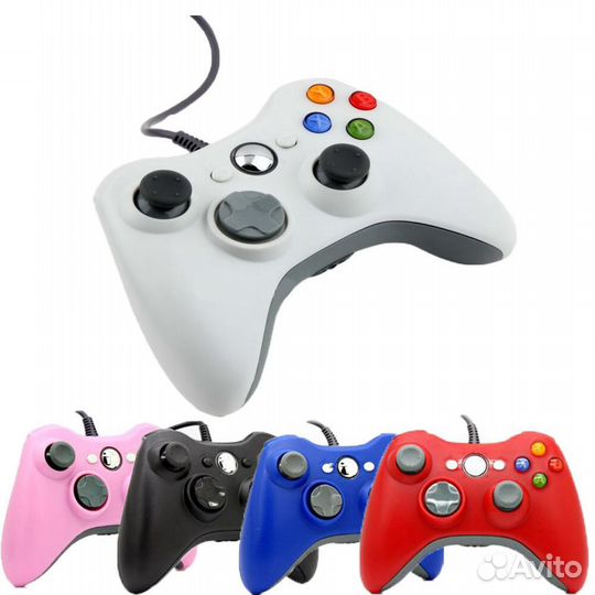 Джойстик xbox360 проводные цветные