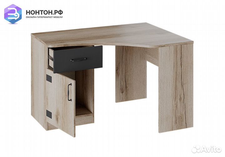 Угловой письменный стол Окланд фон черный / дуб де