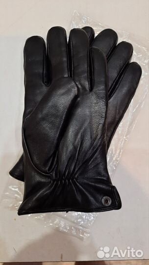 Мужские кожаные перчатки зимние натуральный мех