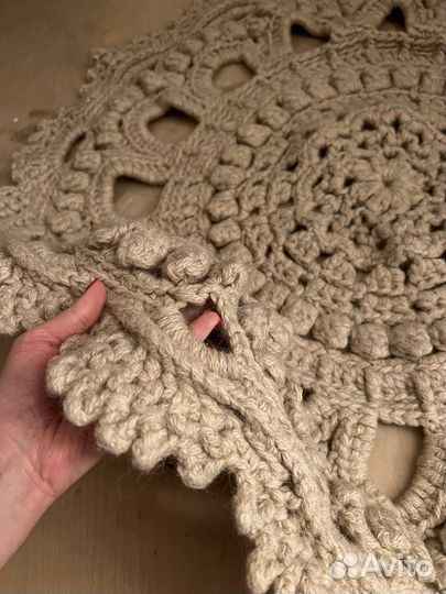 Коврик круглый шерсть ручная работа бохо