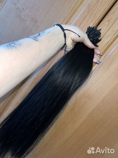 Волосы для наращивания 45 см черные