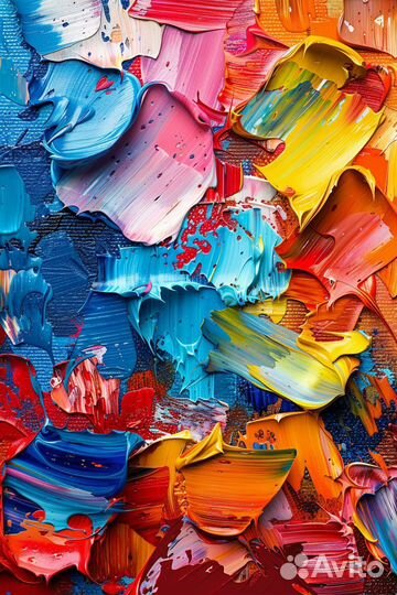 Яркая картина мазками вибрации красок Талант