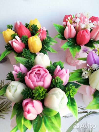 Букет тюльпанов из мыла