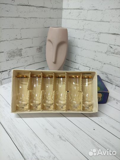 Новый набор коньячных рюмок СССР Латвия