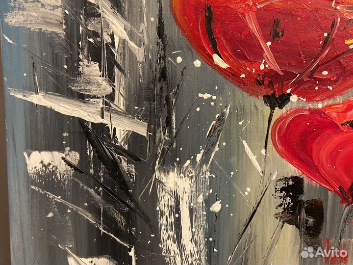 Картина маслом на холсте цветы