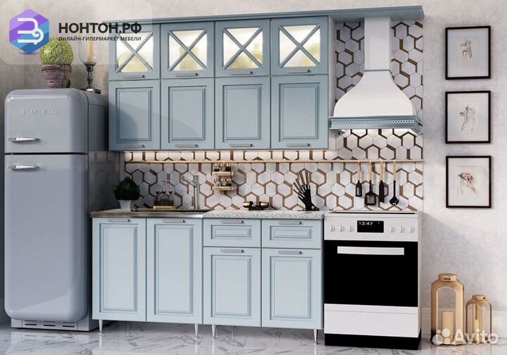 Кухня Констанция №4 1.6 м дымчатый