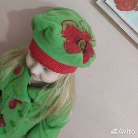 Пальто для девочки+ берет