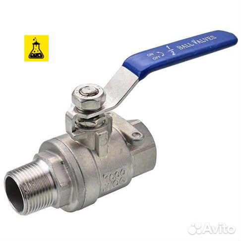 Кран шаровый 1/2 г/ш полно проходной нержавейка