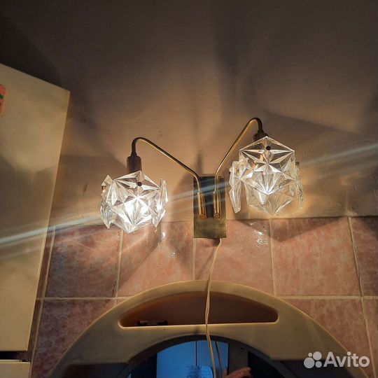 Бра СССР хрустальное 2- ламповое