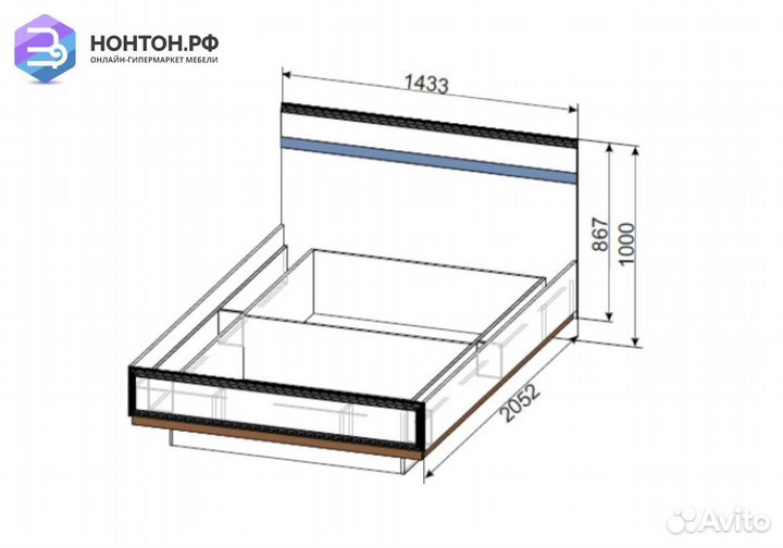 Кровать Соло белый глянец / венге