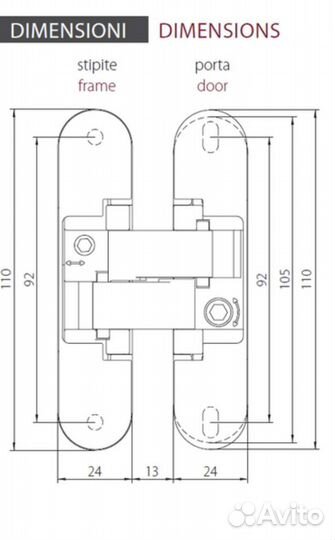 Morelli нн-4 межкомнатные петли (скрытые)