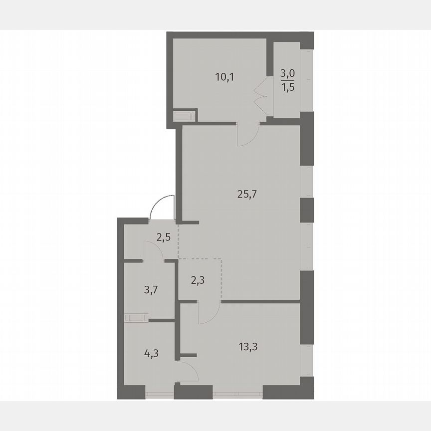 2-к. квартира, 63,5 м², 7/12 эт.