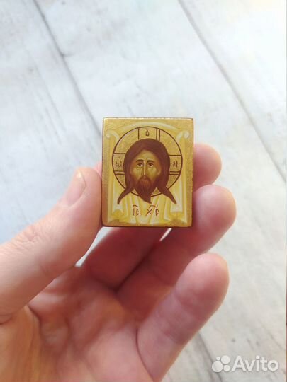 Спас Нерукотворный рукописная икона дорожная