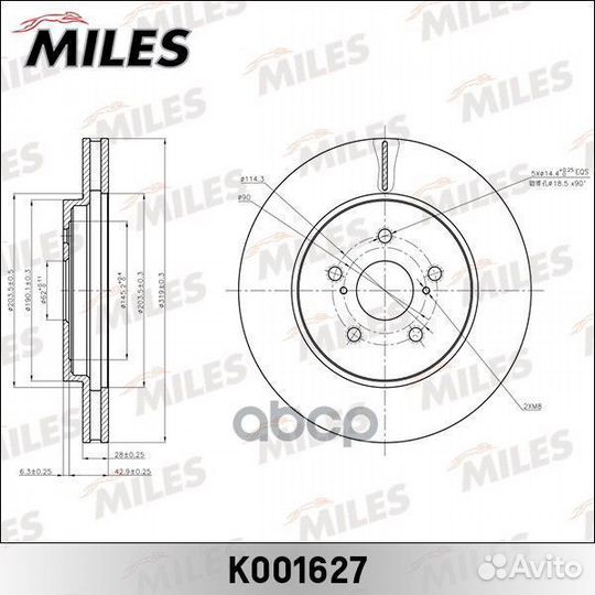 Диск тормозной передний Lexus RX300/RX350/RX400