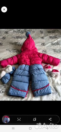 Зимний комбинезон для девочки 74-80 см
