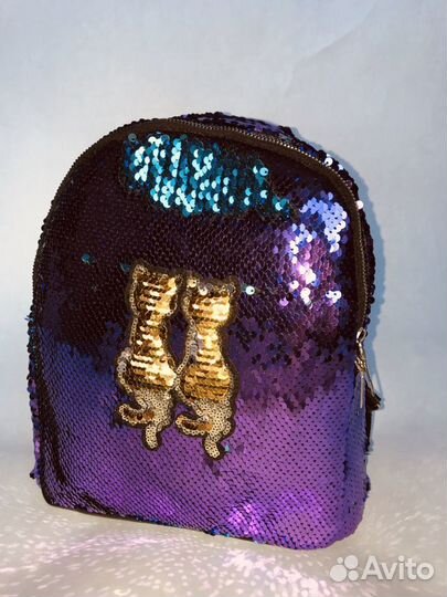 Детский рюкзачок с пайетками менякт цвет