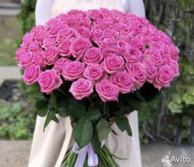 Розовые розы микс 101