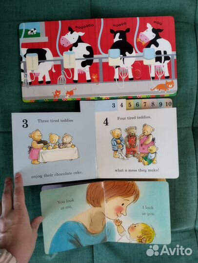 3 картонные книги на английском для малыша