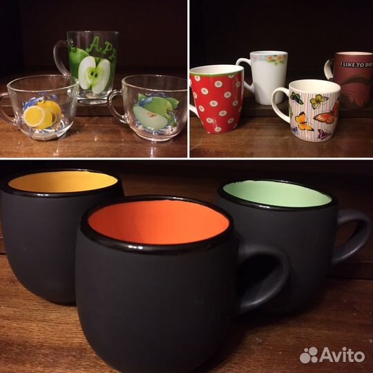 Много новой посуды. Кружки, наборы