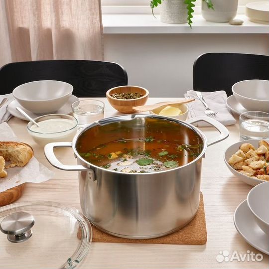 Кастрюля с крышкой IKEA Хемкомст 5л новая