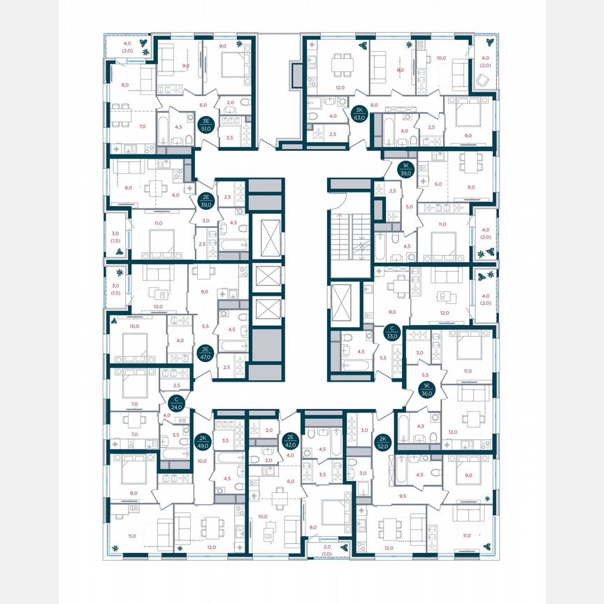 2-к. квартира, 39 м², 14/32 эт.