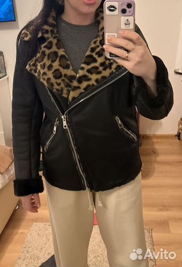 Тонкая дубленка 42