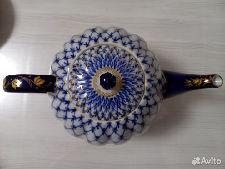 Чайный сервиз Кобальтовая сетка предметы и блюдца