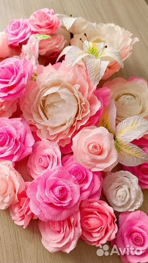 Цветы из гофрированной бумаги букеты