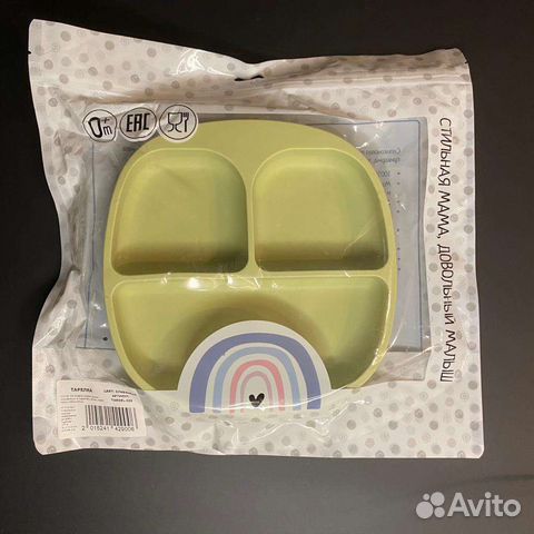 Новая Детская силиконовая тарелка на присоске