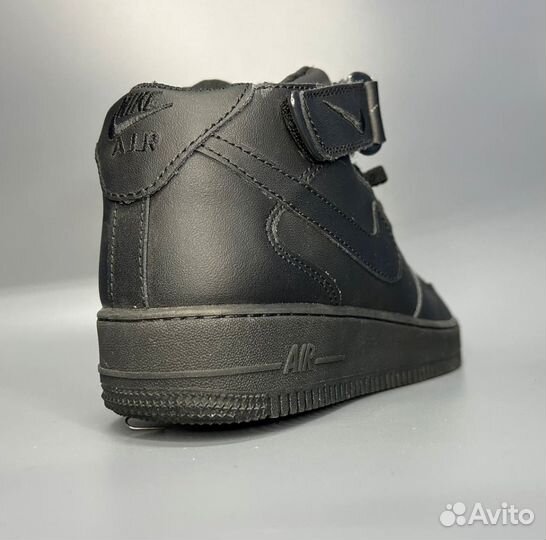 Кроссовки Nike Air Force 1 Mid Black Люкс