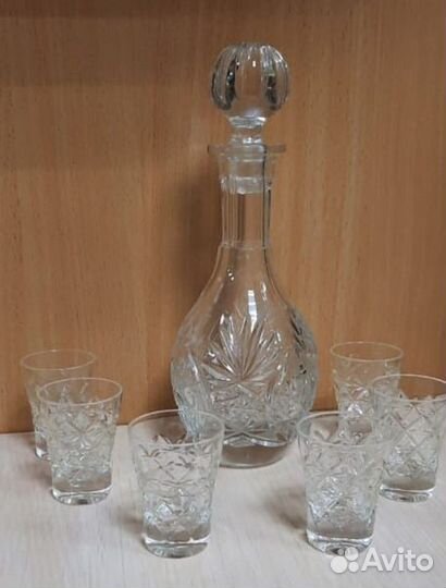 Хрустальный Графин с рюмками
