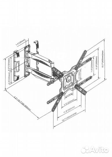 Кронштейн Усиленный для тв Наклонно-Поворотный