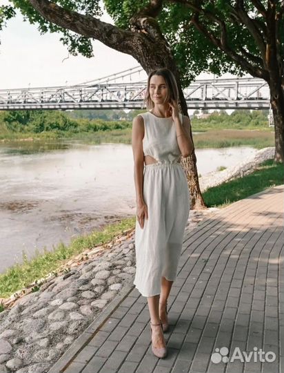 Платье из муслина белое женское 44 46 м