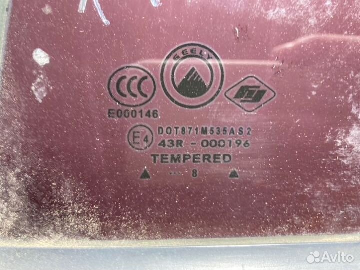 Стекло кузовное заднее левое Geely Mk MR479QA 2008