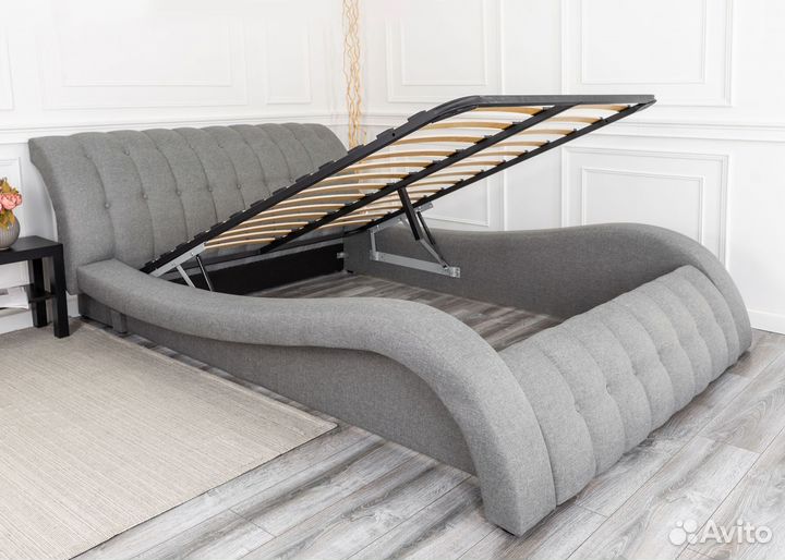 Кровать 140х200 c подъемным механизмом рогожка