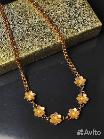 Колье браслет и клипсы винтажная бижутерия