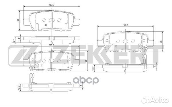 Колодки торм. диск. задн. Nissan Murano (Z50,Z5