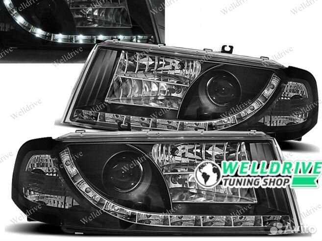Фары Skoda Octavia 1 A4 00-10 с дхо галоген черные
