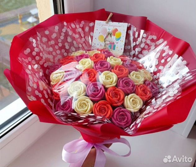 Розы из шоколада,сладкий букет,бельгийский шоколад